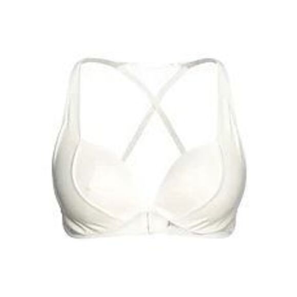 NWT Wolford Rachel Pinstripe Lace Back Push-Up Bra Ecru White 70C / 32C - Picture 1 of 12